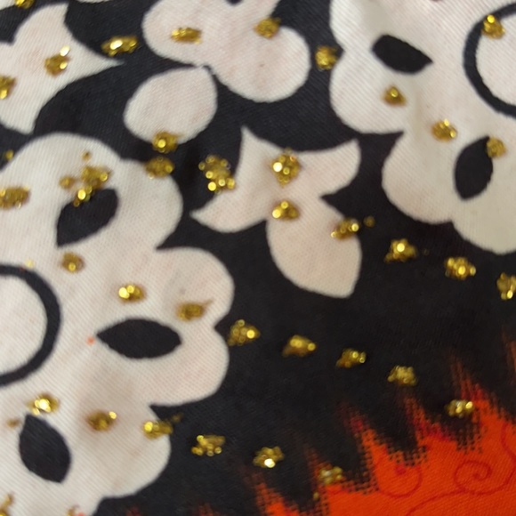 NWT BELL PEPPER EMBELLISHED ORANGE & BLACK CAFTAN - Picture 9 of 9